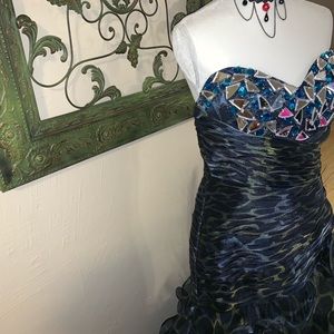Giraffe print prom gown